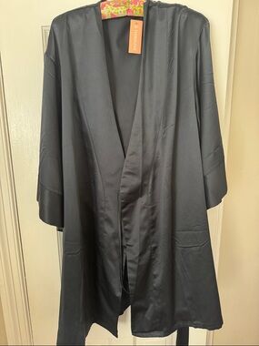 ThirdLove Black Satin Kimono Robe